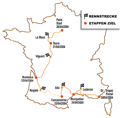 Route of Tour Auto 2004 / &copy; Peter-Auto